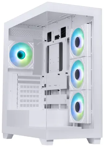 BitFenix CETO bílá / PC skříň / ATX / 4x 120 mm ARGB / 2x USB 3.0 / USB-C / bez zdroje / průhledná bočnice