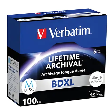 Verbatim M-Disc BD-R XL 100GB 5ks / Blu-ray médium / 4x / archivační / jewel case