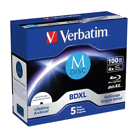 Verbatim M-Disc BD-R XL 100 GB 5 ks / Blu-ray médium / 4x / Printable / jewel case
