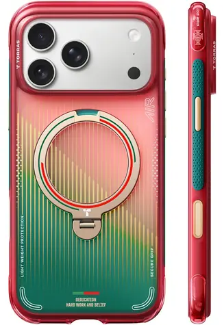 Torras Ostand Q3 Air World Cup Limited červená a zelená / Ochranný kryt / Apple iPhone 17 Pro / MagSafe / Stojánek