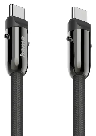 Hama USB-C 2v1 černá / Kabel a řemínek na telefon / USB-C - USB-C / 1,2 m / rychlé nabíjení