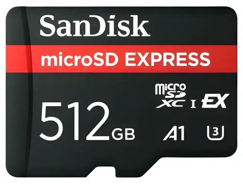 SanDisk Express microSDXC 512 GB / Micro SD karta / Class 10 / UHS-I U3 / V30 / čtení: 650 MB/s / zápis: 220 MB/s