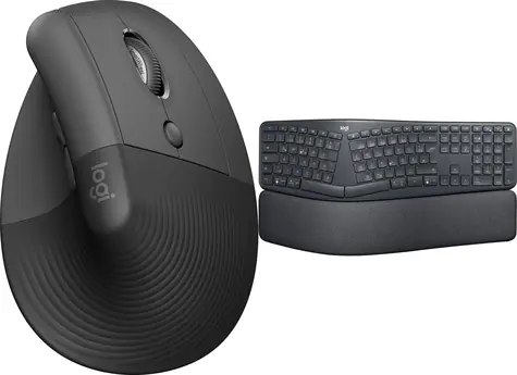 Logitech Lift Graphite + Ergo K860 / Klávesnice + myš / ergonomická / bezdrátová