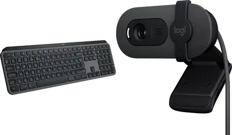 Logitech MX Keys S grafitová + Brio 100 / Sada klávesnice a webkamery / US layout / BT / USB-C