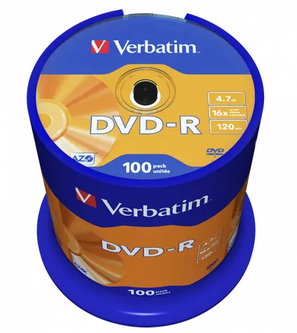 Verbatim DVD-R / Optické médium / 4,7 GB / 16x / 100 ks / cake box