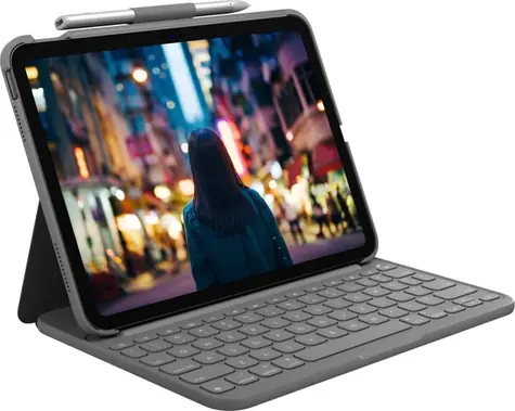 Logitech Slim Folio šedá / Pouzdro s klávesnicí / UK layout / pro Apple iPad (10. generace)
