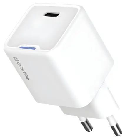 Colorway GaN 25W bílá / Síťová nabíječka / 1x USB-C / PD / PPS