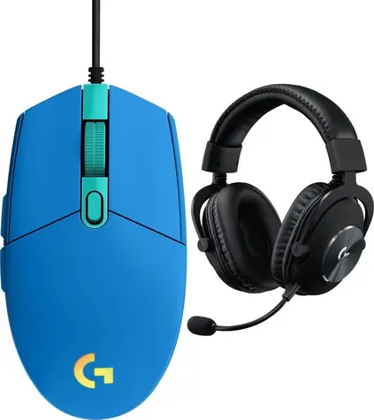 Logitech G102 Lightsync černá + G Pro X černá / Herní sada / drátová myš 8000 DPI / RGB Lightsync / sluchátka