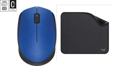 Logitech Wireless M171 modrá + Studio Series Graphite / Sada myš a podložka / bezdrátová optická