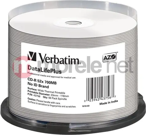 Verbatim CD-R 700 MB 52x 50 kusů / Optické médium / spindl