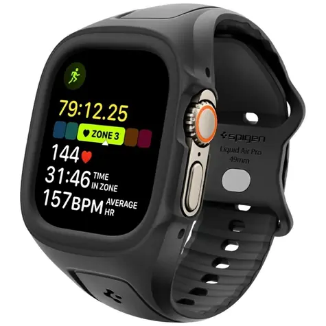 Spigen Liquid Air Pro černá / Ochranný kryt / Apple Watch Ultra 3/2/1 49 mm