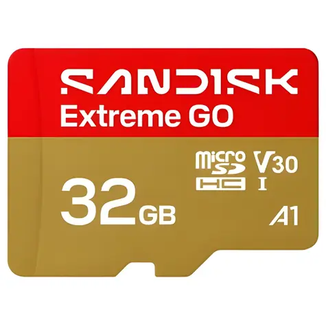 SanDisk Extreme GO microSDHC 32GB / Paměťová karta / UHS-I U3 V30 / čtení: 100 MB/s / zápis: 60 MB/s / vhodné pro 4K