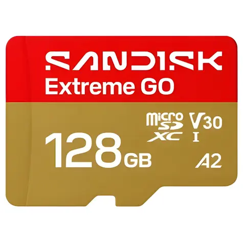 SanDisk Extreme GO microSDXC 128GB / Paměťová karta / čtení: až 240 MB/s / zápis: až 120 MB/s