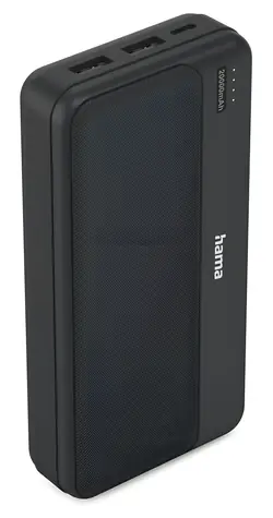 Hama Pocket 20 černá / Powerbanka / 20000 mAh / 2x USB-A / 5V / 2.1A