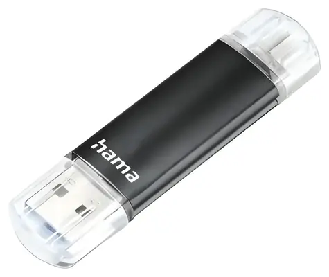 Hama Laeta Twin černá / Flash disk / USB-A 3.0 + micro USB / 16 GB / 45 MB/s