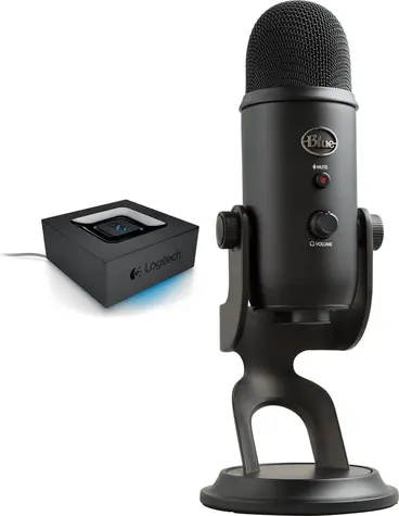 Logitech Bluetooth Audio Adapter 3,5 mm + Yeti Blackout / Sada / Bluetooth adaptér / USB mikrofon