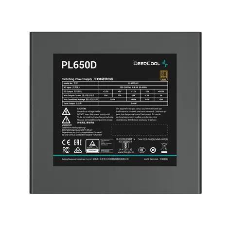 Deepcool PL650D WH V2 bílá / Zdroj / 650W / ATX 3.1 / 80 PLUS Bronze / aktivní PFC / 120mm ventilátor / nemodulární