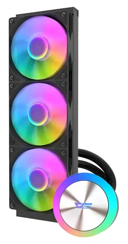 darkFlash DG360 černá / AiO chladič CPU / 3x 120 mm / ARGB podsvícení / 600-1800 RPM / 36 dB / Intel + AMD