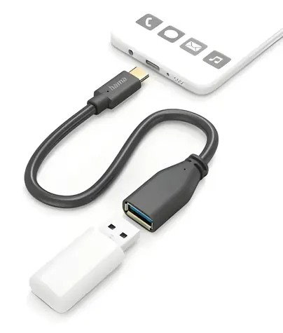 Hama USB-C na USB-A OTG černá / Redukce / 5 Gbps / 15 cm