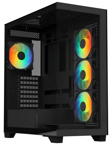 BitFenix CETO černá / PC skříň / ATX / 4x 120mm FRGB / 2x USB 3.0 + USB-C / bez zdroje / průhledná bočnice