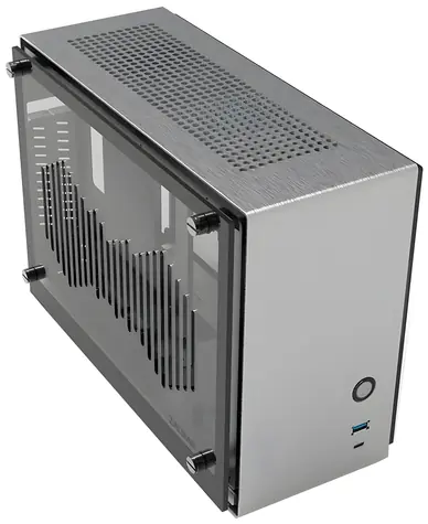 Zalman M2 Mini stříbrná / PC skříň / Mini-ITX / USB 3.0 + USB-C 3.1 / průhledná bočnice / riser card