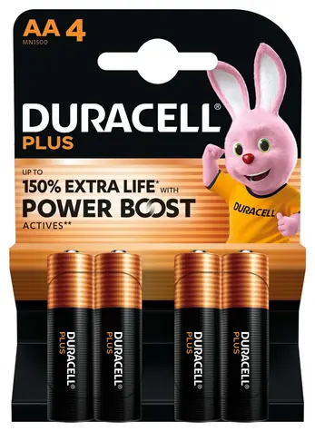 Duracell Plus Boost MN1500 / Baterie / AA / alkalické / 1,5 V / 4 ks