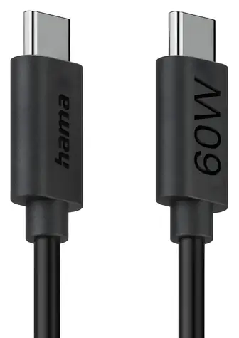 Hama černá / Nabíjecí kabel / USB-C / USB-C / 60 W / 1,2 m