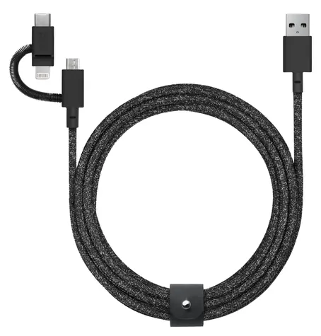 Native Union Belt Cable Universal 2m cosmos / Nabíjecí kabel / USB-A - USB-C + Micro USB + Lightning / MFi