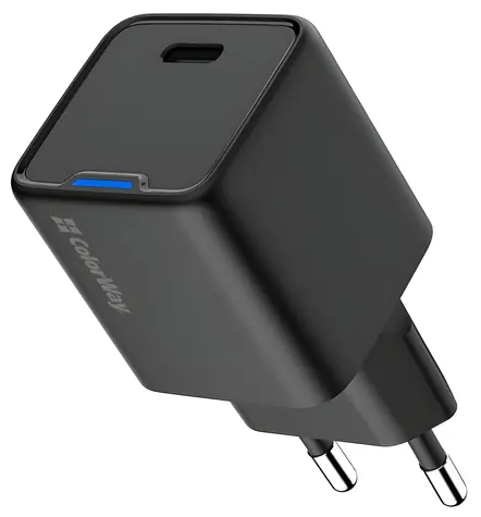 COLORWAY GaN 25W černá / Síťová nabíječka / USB-C / PD / PPS