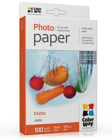 COLORWAY Fotopapír / Matný / 10x15 / 190g/m2 / 100 listů