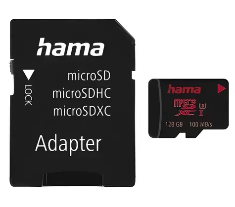 Hama microSDXC 128 GB + adaptér / Paměťová karta / Class 10 / UHS-I U3 / 80 MB/s