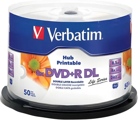 Verbatim DVD+R DL 50ks / Optické médium / 8.5 GB / 8x