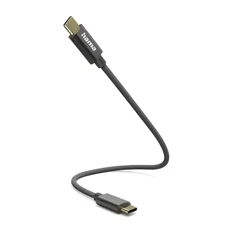 Hama USB-C na USB-C nylon černá / Nabíjecí kabel / USB 2.0 / 480 Mbps / 0,2 m