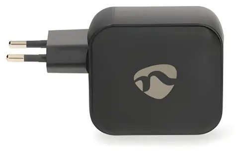 Nedis GaN 100W černá / Síťová nabíječka / 2x USB-C PD3.0 / 1x USB-A QC3.0