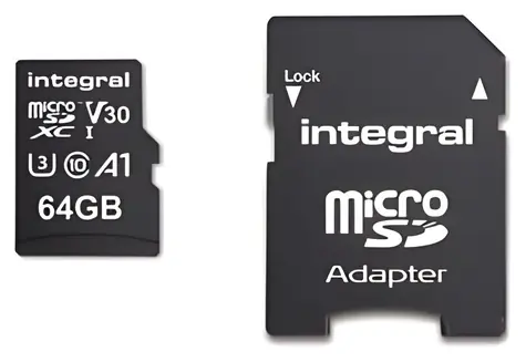Integral microSDHC/SDXC 64 GB / Paměťová karta / UHS-I U3 V30 / čtení: 100 MB/s / zápis: 45 MB/s