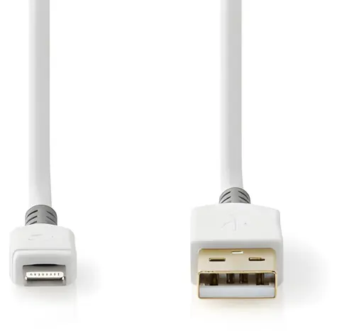 Nedis bílá / Lightning kabel / USB-A (M) - Lightning (M) / USB 2.0 / 480 Mbps / 1 m