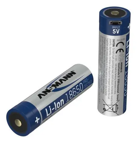 Ansmann 1307-0003 / Dobíjecí baterie / 18650 / Li-Ion / 3,6 V / 3400 mAh / Micro-USB
