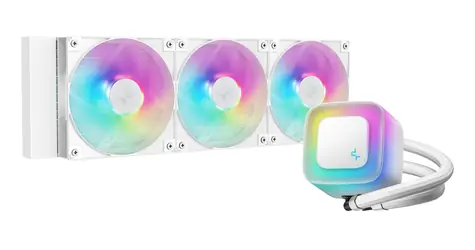 DEEPCOOL LE360 WH V2 bílá / komplet vodního chlazení / 3x 120mm / ARGB / 500-2100 RPM / socket 1700/AM4/AM5