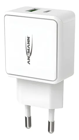 Ansmann Home Charger HC218PD bílá / Nabíjecí adaptér / 1x USB-C / 1x USB-A / 18W / PD / QC
