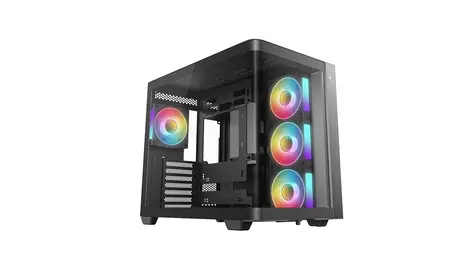 Deepcool CG530U 4F černá / Počítačová skříň / Midi-tower / ATX / Zakřivené temperované sklo / 4× ARGB