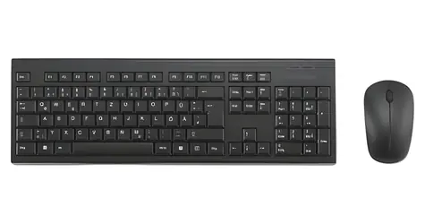 Kensington KM150 EQ černá / Bezdrátový set klávesnice a myši / DE layout / 2.4 GHz / membrána / AES 128-bit