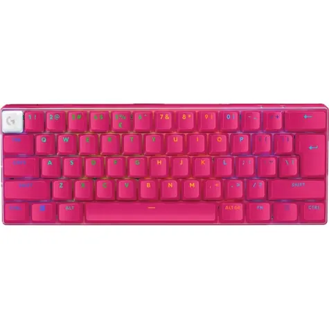 Logitech G PRO X 60 Lightspeed GX Brown magenta / Bezdrátová herní klávesnice / 60% / US layout / 2,4 GHz & Bluetooth