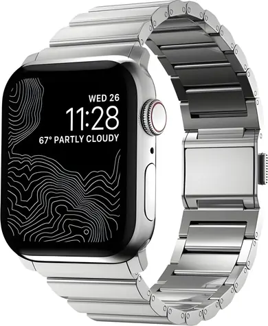 Nomad Strap Stainless Steel V2 stříbrná / Řemínek pro Apple Watch / 42/44/45/49 mm