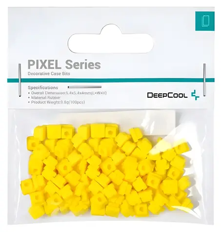 Deepcool Pixel žlutá / Dekorativní pryžové bity / 100 ks