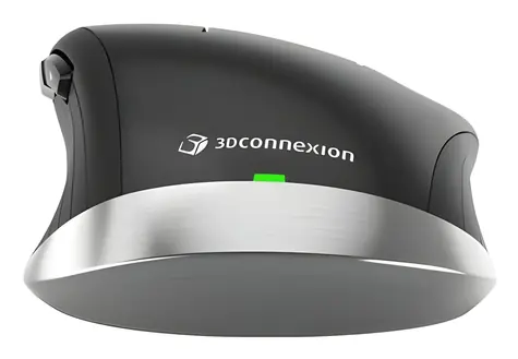 3Dconnexion CadMouse Compact Wireless černá/stříbrná / Bezdrátová optická myš pro CAD / 7200 DPI / Bluetooth / 2.4 GHz
