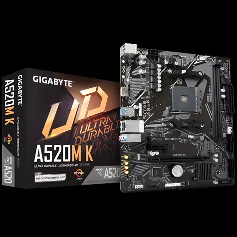 GIGABYTE A520M K / Základní deska / AMD A520 / AM4 / 2x DDR4 / 4x SATA III / mATX