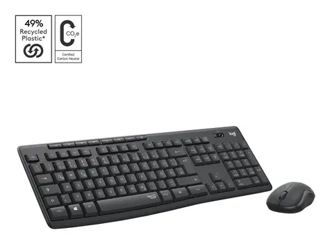 Logitech MK295 Silent Wireless grafitová / Sada klávesnice a myši / bezdrátová / tichá / CH Central