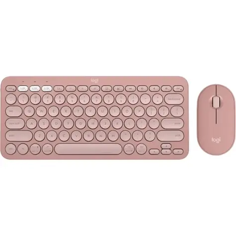 Logitech MK380 Pebble 2 růžová / Bezdrátový set klávesnice a myši