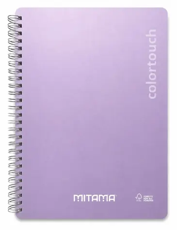 Mitama i-Note fialová / Spirálový sešit / 18,5×24 cm / linkovaný / 90 listů
