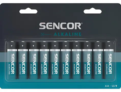 Sencor Alkalická baterie AA 10 ks / Baterie / alkalická / jednorázová
